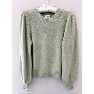 ARITZIA WILFRED | Atwood Sage Green Alpaca Knit Sweater Puff Sleeve | XXS